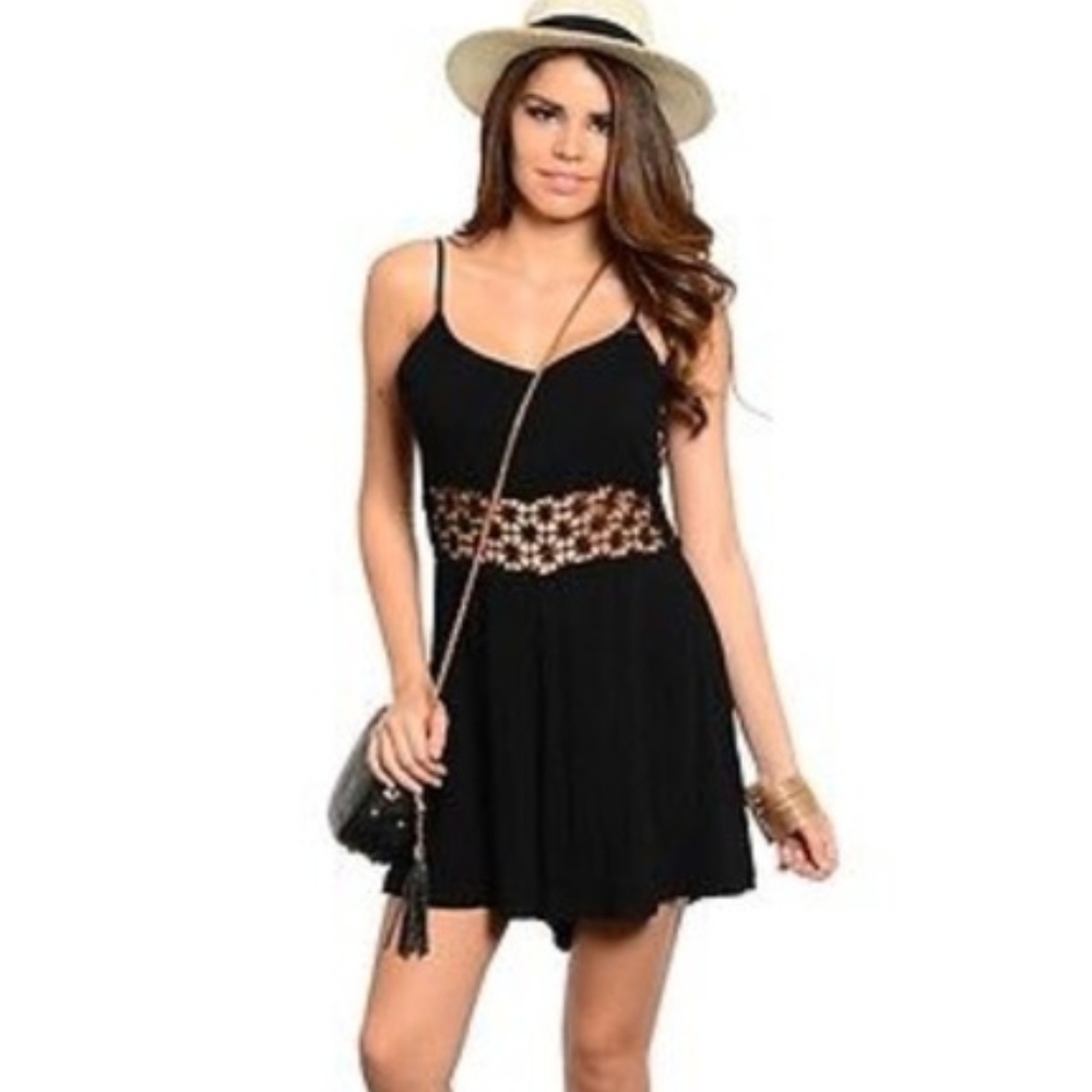 LF Daisy Crochet Cut Out Romper